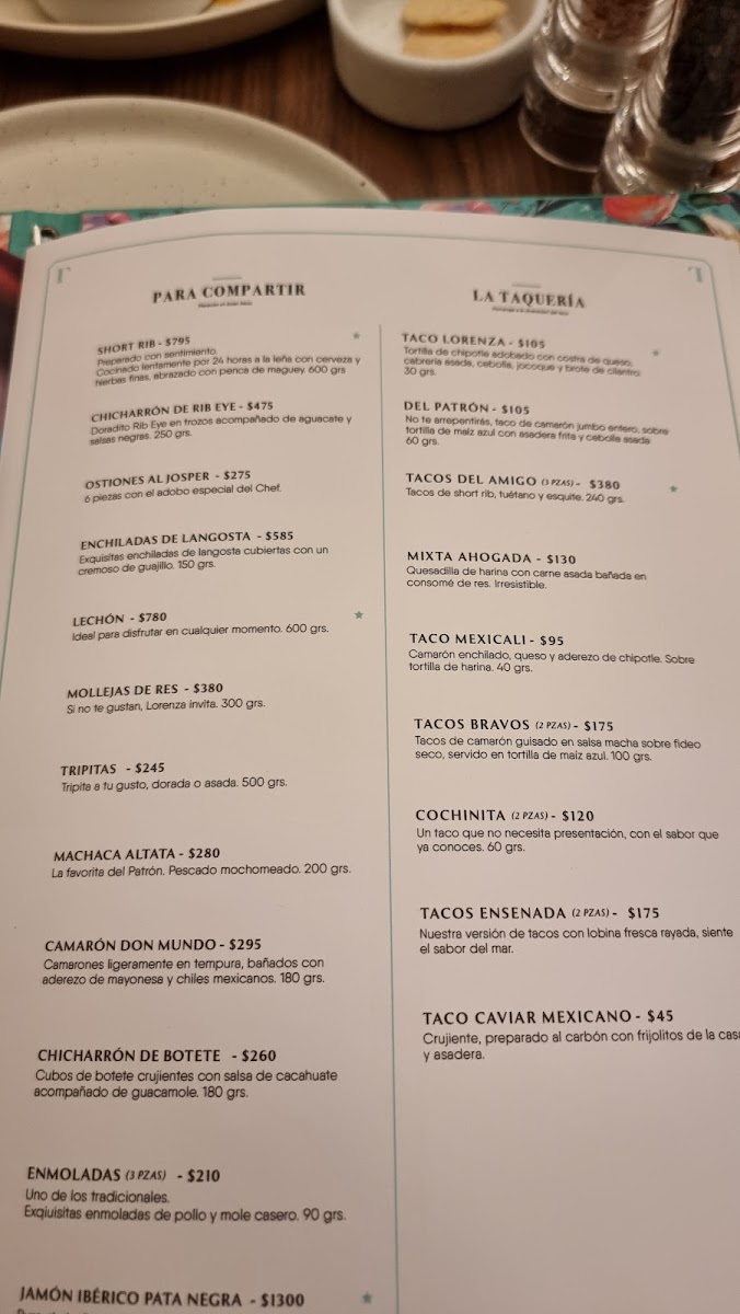 Lorenza Restaurant Menu - Image 2