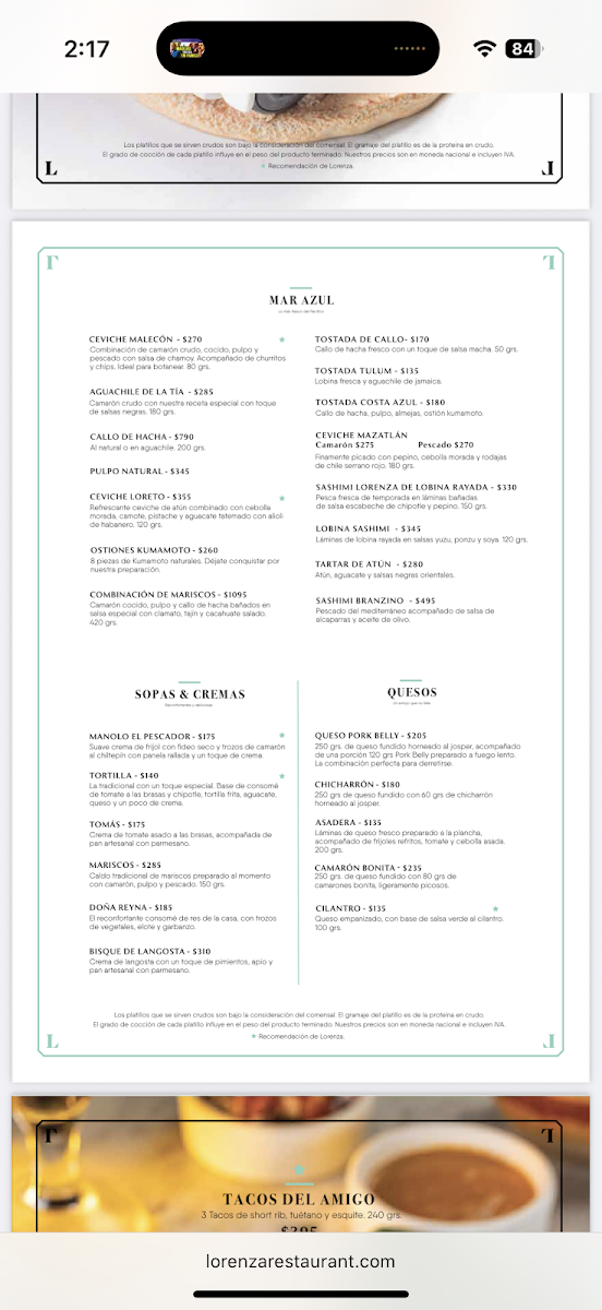 Lorenza Restaurant Menu - Image 6
